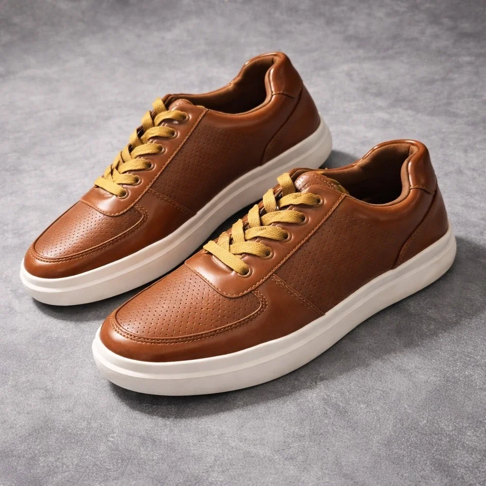 Ecko Unltd. Burma-01M Mens US 8.5 Brown Faux Leather Lace Up Shoes NEW NO BOX